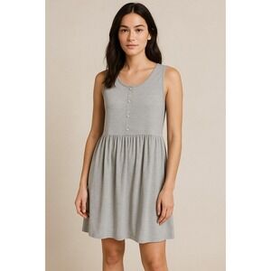 ASOS Gray Sleeveless Babydoll Dress Size US 10 UK 14 Casual Button Front Lounge